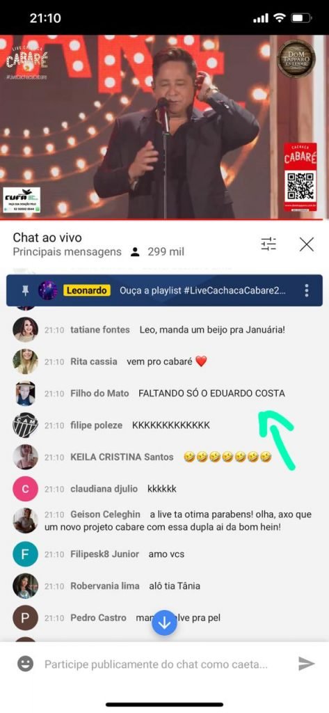 leonardo chama gusttavo lima de eduardo costa live cabaré