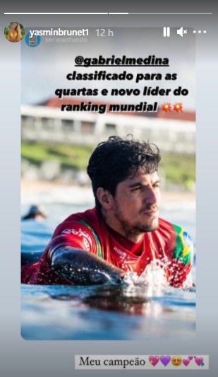 Yasmin Brunet parabeniza Gabriel Medina
