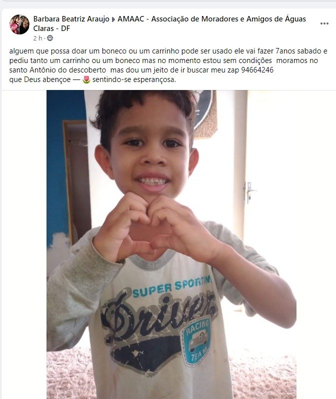 Davi Bryan pede carrinho e boneco de presente