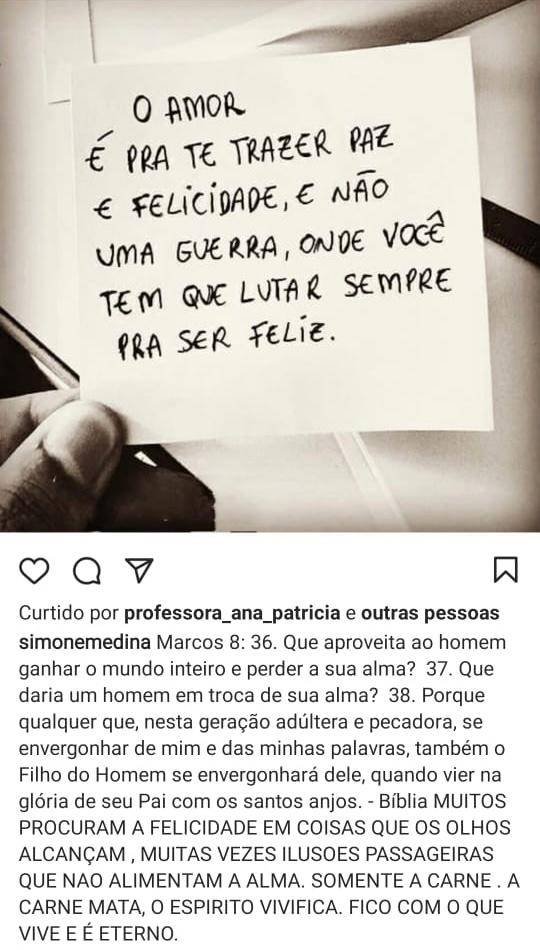 Simone Medina no Instagram