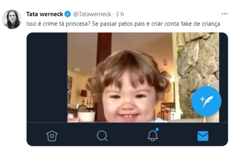 Tata Werneck expoe fake da filha
