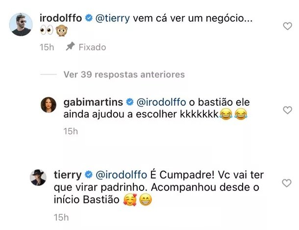 Rodolffo comenta foto