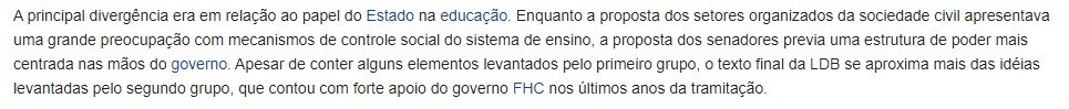 Trecho de parágrafo incluído no site Wikipedia, em 2006