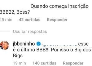 Boninho fim do BBB