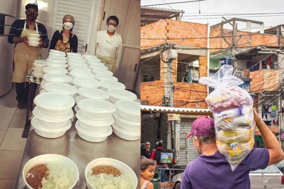 São Paulo - Iniciativa também distribui marmitas e cestas básicas para famílias sem renda da região