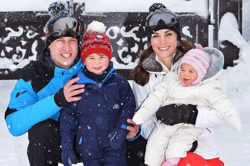 Príncipe William, George, Charlotte e Kate Middleton