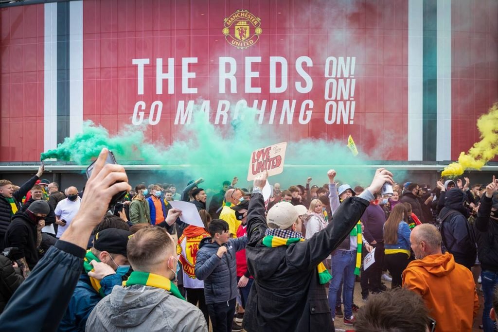 Protesto da torcida do Manchester United