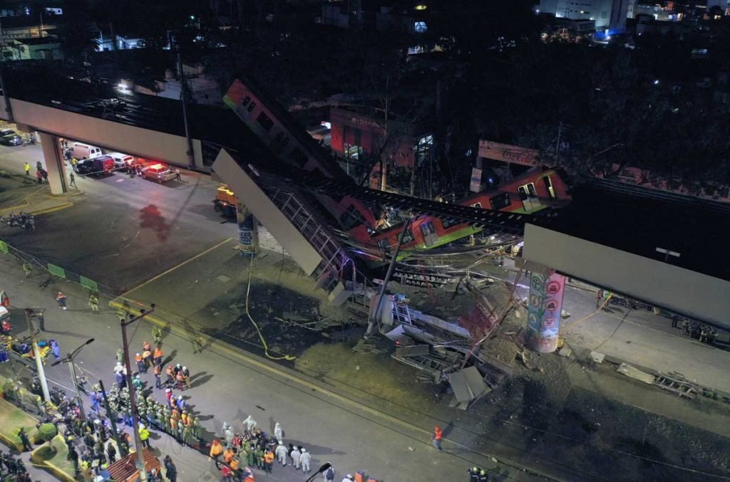 Viaduto desaba com trem do metrô e deixa ao menos 23 mortos no México