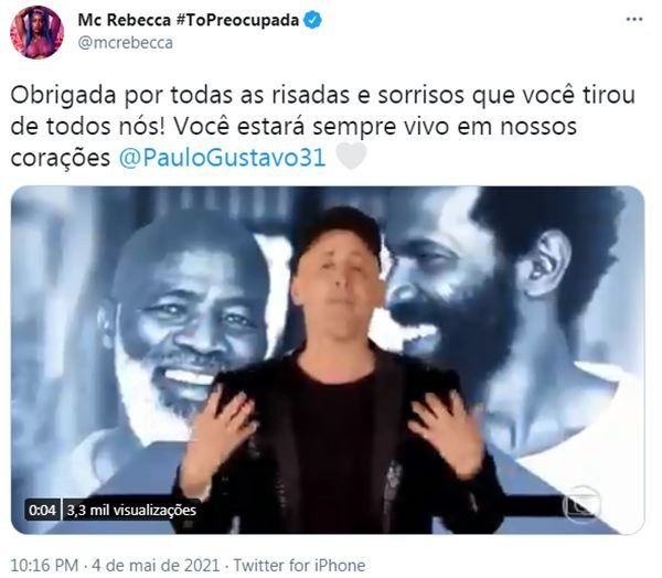 Famosos mensagens para Paulo Gustavo