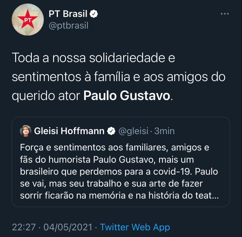 Famosos mensagens para Paulo Gustavo