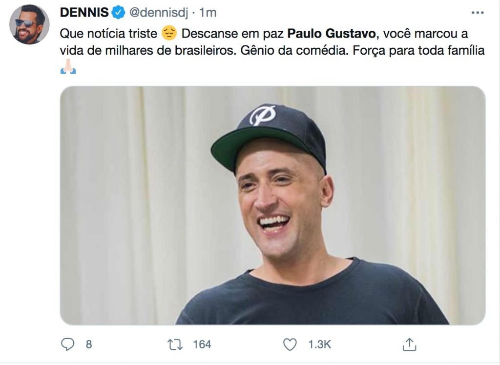 Famosos mensagens para Paulo Gustavo