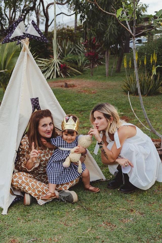 Maria do Carmo e Lucila Pena com Maria de Lourdes Pena