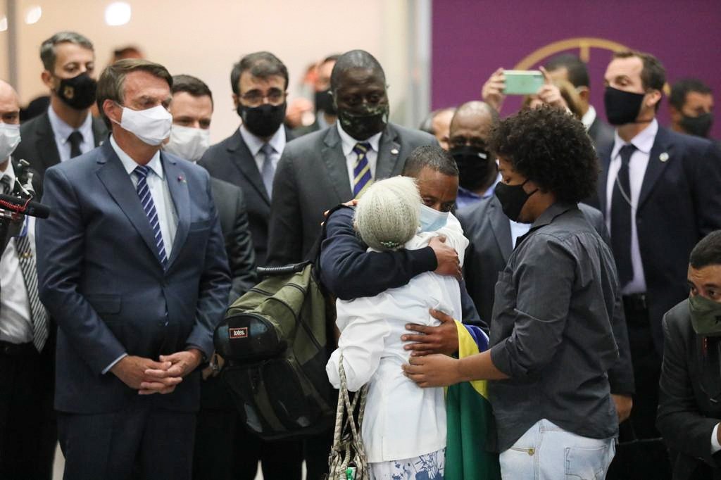 Chegada de Robson Nascimento de Oliveira, que ficou preso por entrar na Rússia com medicamento proibido naquele país
