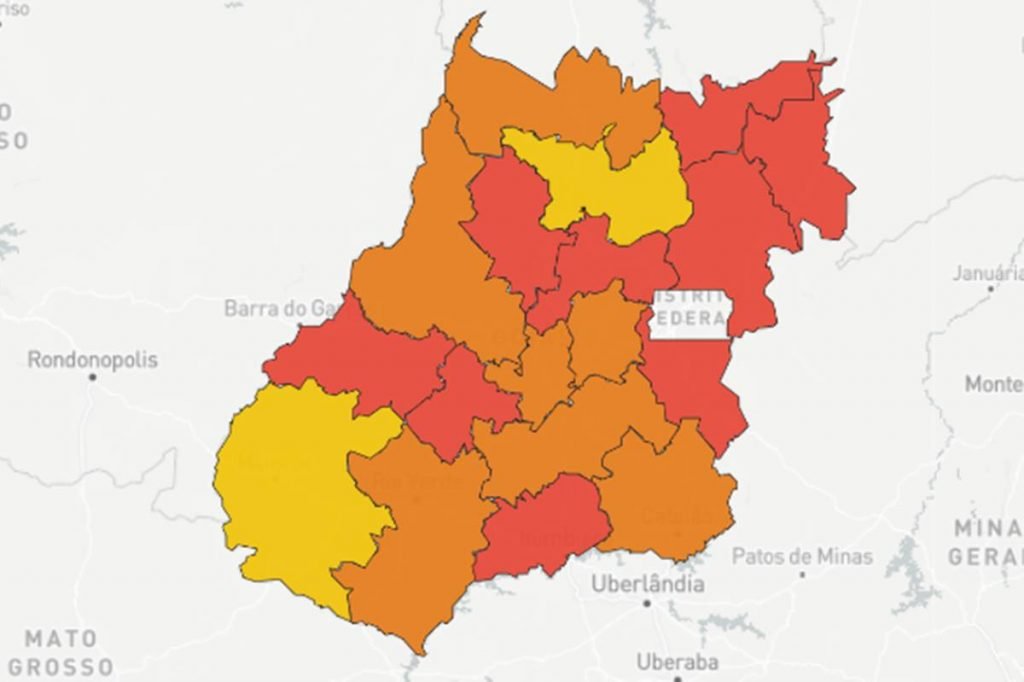 mapa da gravidade da pandemia em goiás