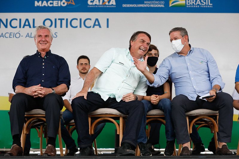 Collor, Bolsonaro e Lira em cerimônia