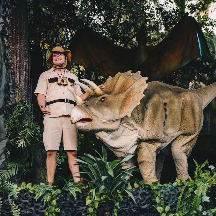 Guia com dinossauro