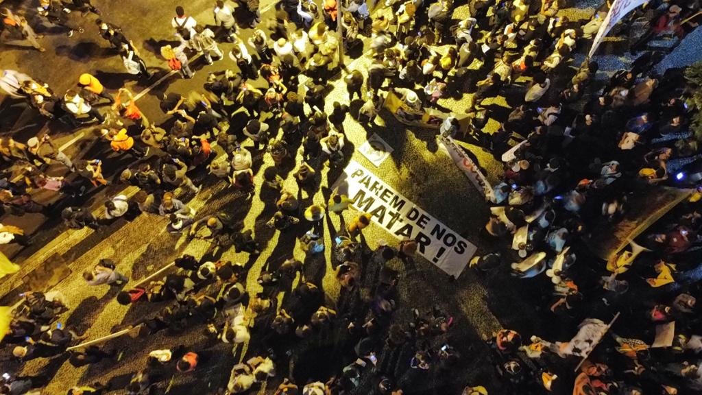 Manifestação do Movimento Negro contra a violência na Candelária