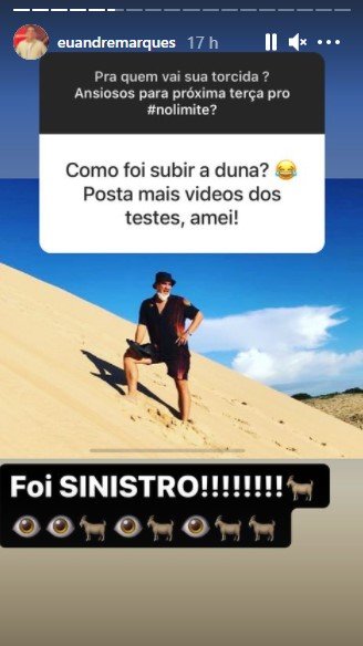 andre marques fala sobre no limite no instagram stories