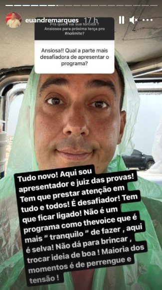 andre marques fala sobre no limite no instagram stories
