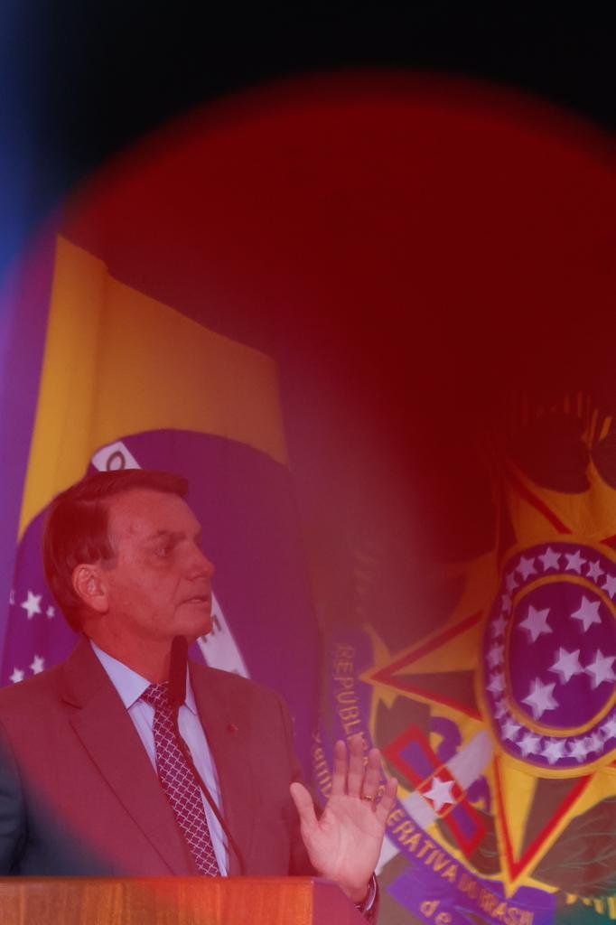 presidente jair bolsonaro durante lançamento do Programa Gigantes do Asfalto no palácio do Planalto