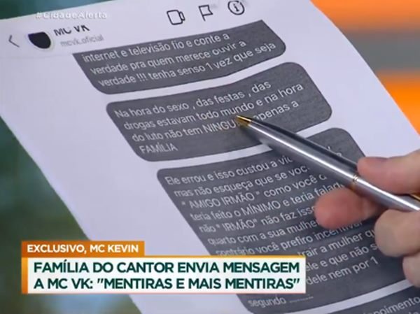 MC VK recebe mensagens de familiares de MC Kevin