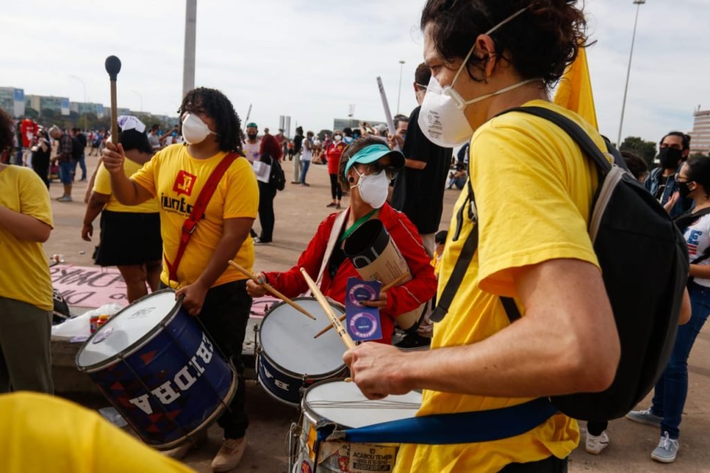 Manifestação no Museu Nacional em Brasilia pedindo a saída de Jair Bolsonaro da Presidência da República