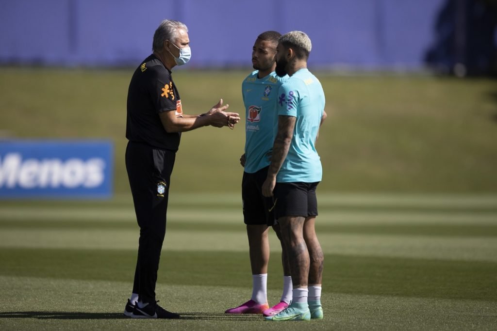 Tite, Gabriel Jesus e Gabigol Seleção Brasileira