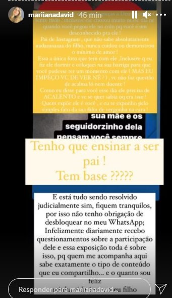 Mariana David expõe Jeff Moraes