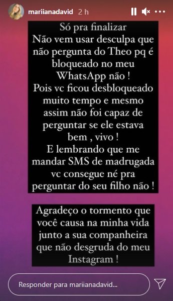 Mariana David expõe Jeff Moraes