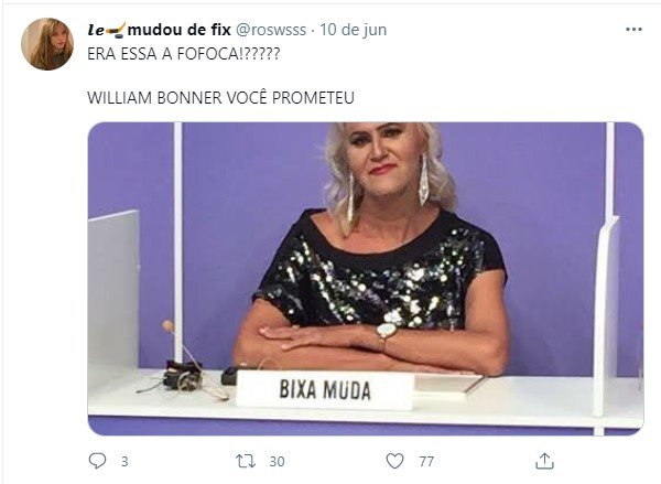 Tweet sobre William Bonner