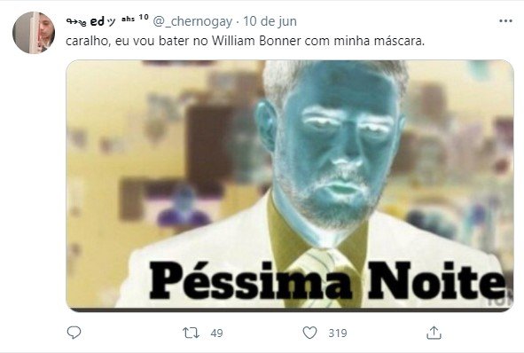 Tweet sobre William Bonner