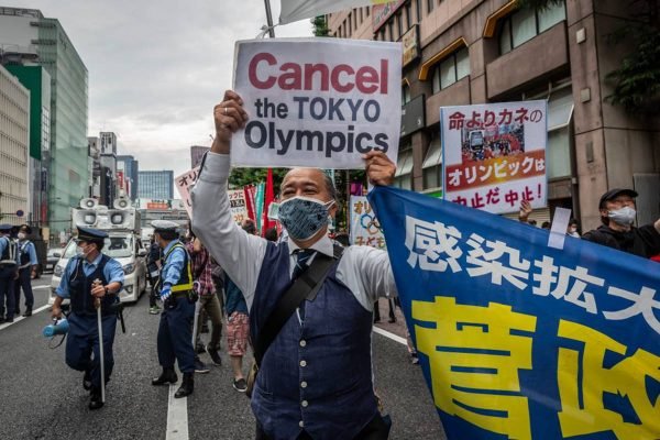 Protesto contra as Olimpíadas de Tóquio
