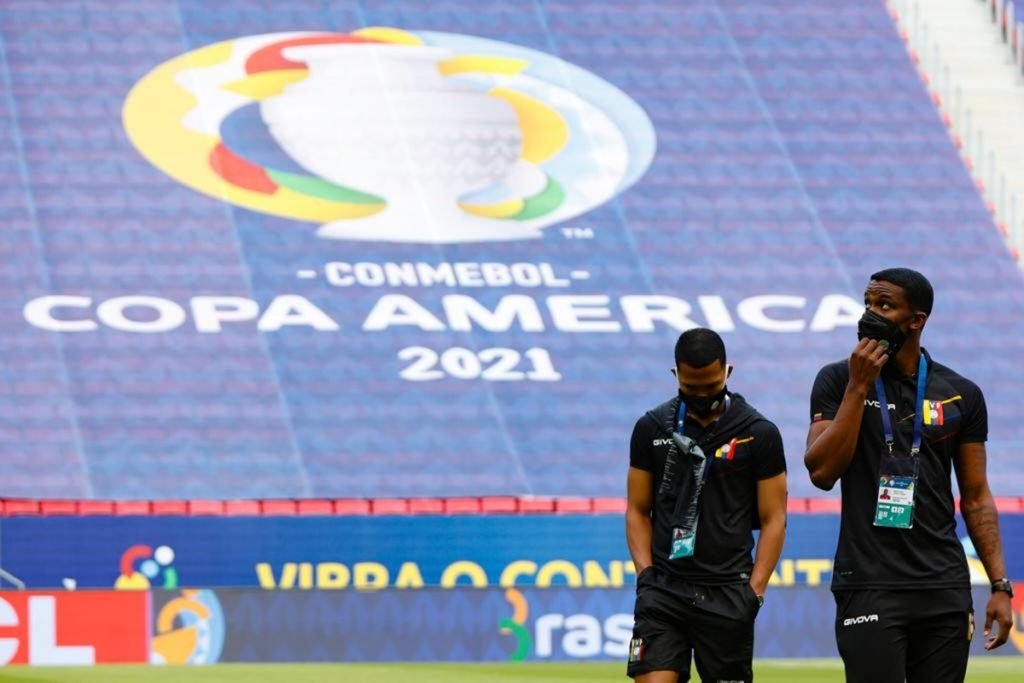 Jogadores da venezuela máscara Copa América