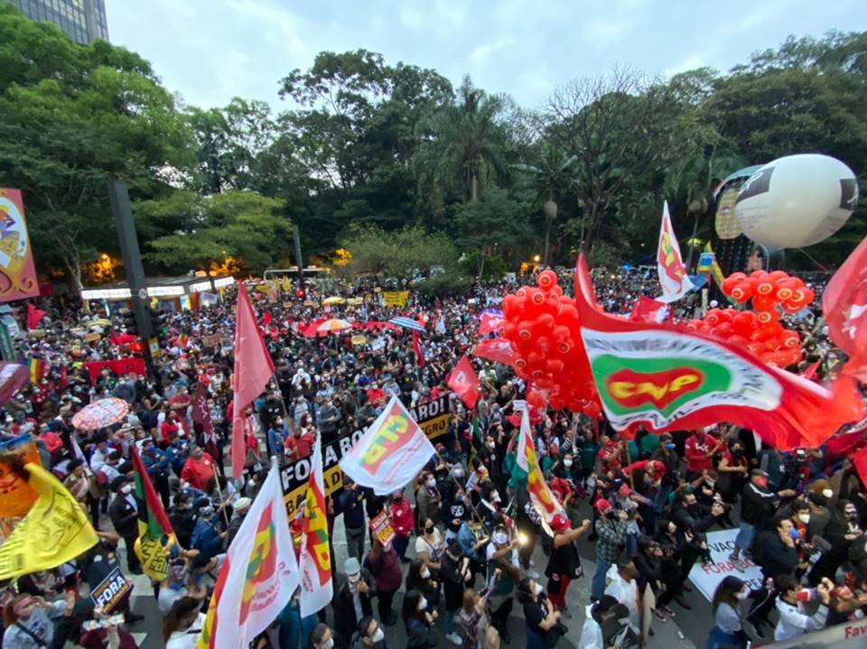 ato na avenida paulista contra o governo bolsonaro em 19/06