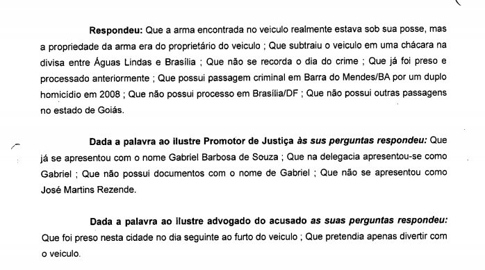 Lázaro Barbosa apresenta nomes falsos