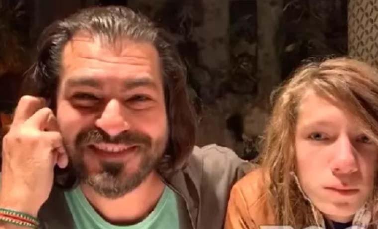 Thiago Lacerda e o filho Gael em live