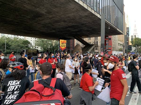 Protesto contra Bolsonaro na Avenida Paulista