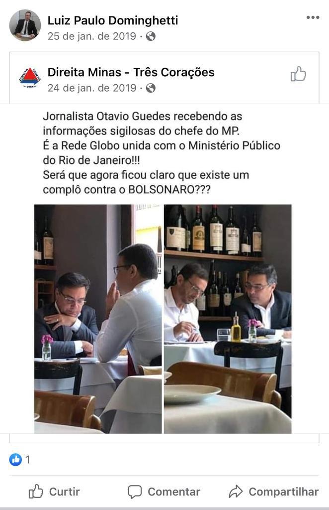 Publicação feita por Luiz Paulo Dominguetti Pereira em uma rede social