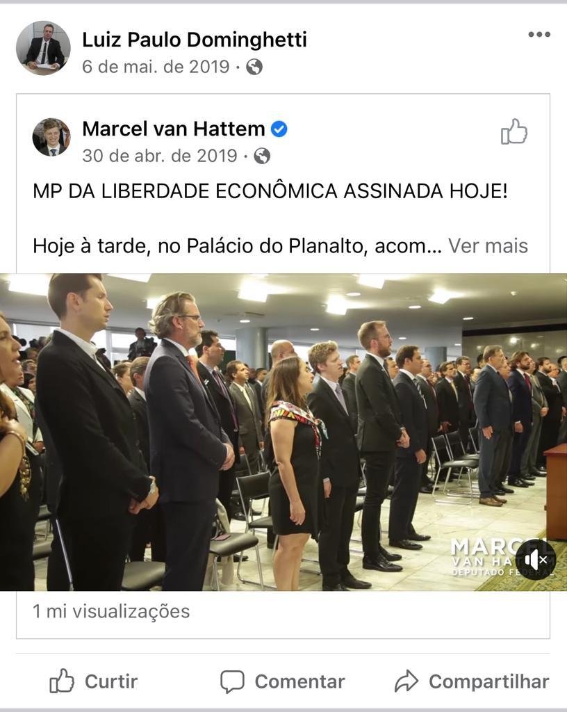 Publicação feita por Luiz Paulo Dominguetti Pereira em uma rede social