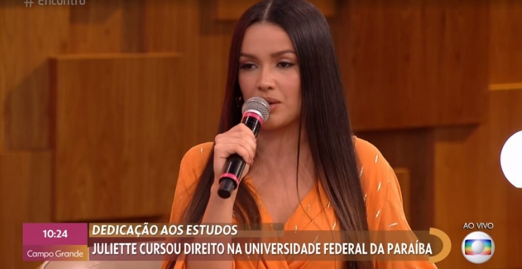 Juliette relembrou a trajetória como estudante