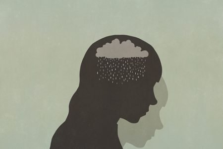 arte de mulher com estresse na cabeça