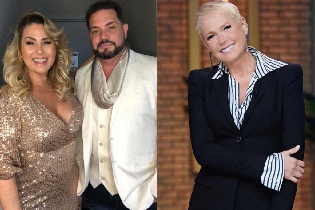 Montagem com foto de Andréa Sorvetão e Conrado de um lado e Xuxa de outro - Metrópoles