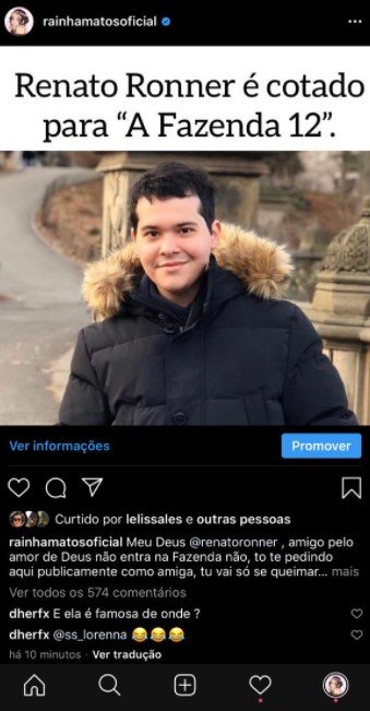 Provas e prints empresário pagou por publicação no perfil Rainha Matos