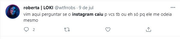 tweet falha no insta