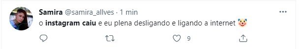 tweet falha no insta
