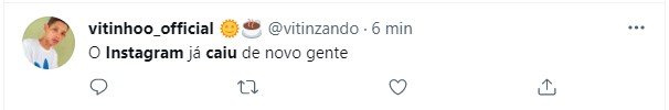 tweet falha no insta