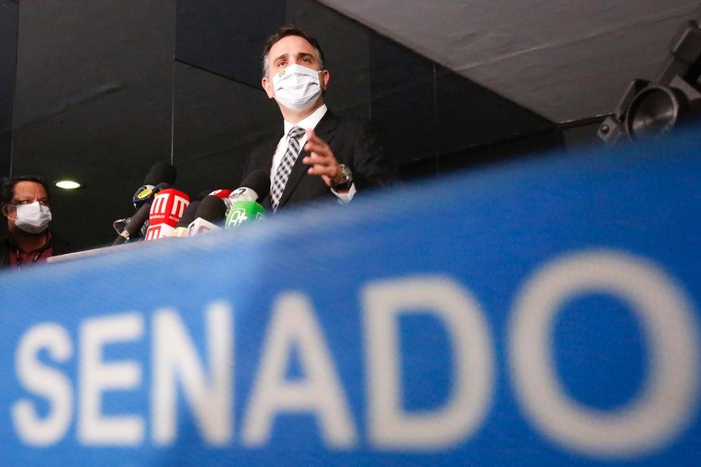 Coletiva de imprensa com presidente do Senado Federal, Rodrigo Pacheco.