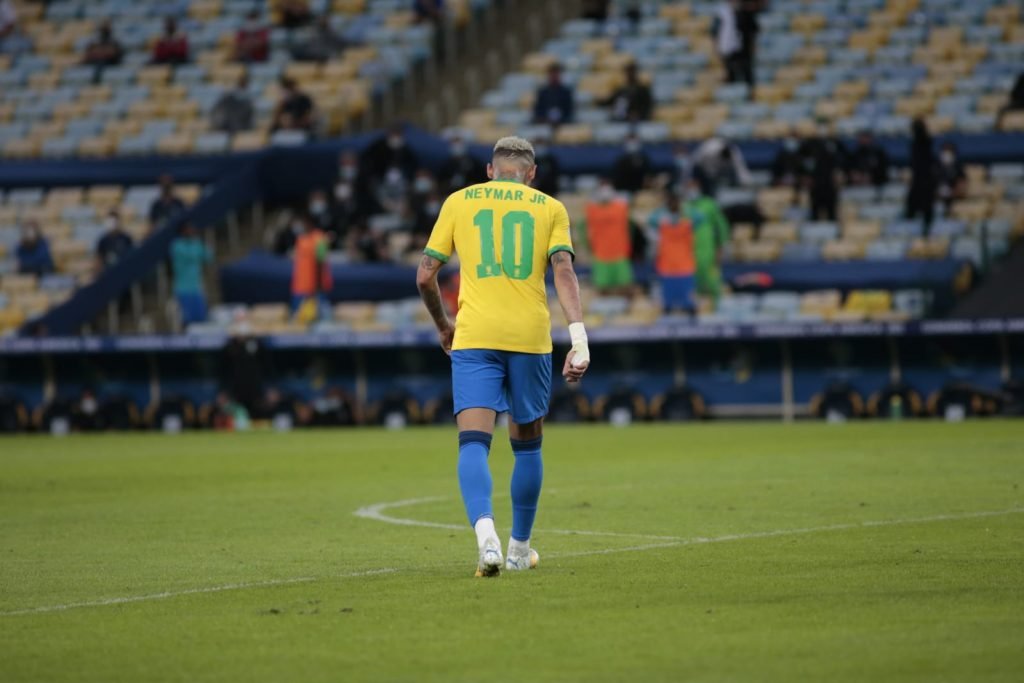 Neymar durante jogo entre Argentina x Brasil, válido pela final da Copa América 2021 no Estádio Maracanã, no Rio de Janeiro 22