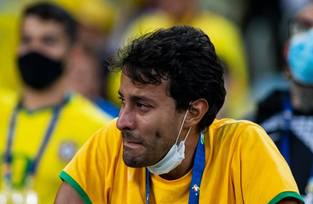 Torcedor brasileiro durante Argentina x Brasil, válido pela final da Copa América 2021 no Estádio Maracanã, no Rio de Janeiro 25