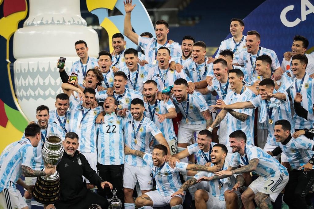 Comemoração da vitória entre Argentina x Brasil, válido pela final da Copa América 2021 no Estádio Maracanã, no Rio de Janeiro 1